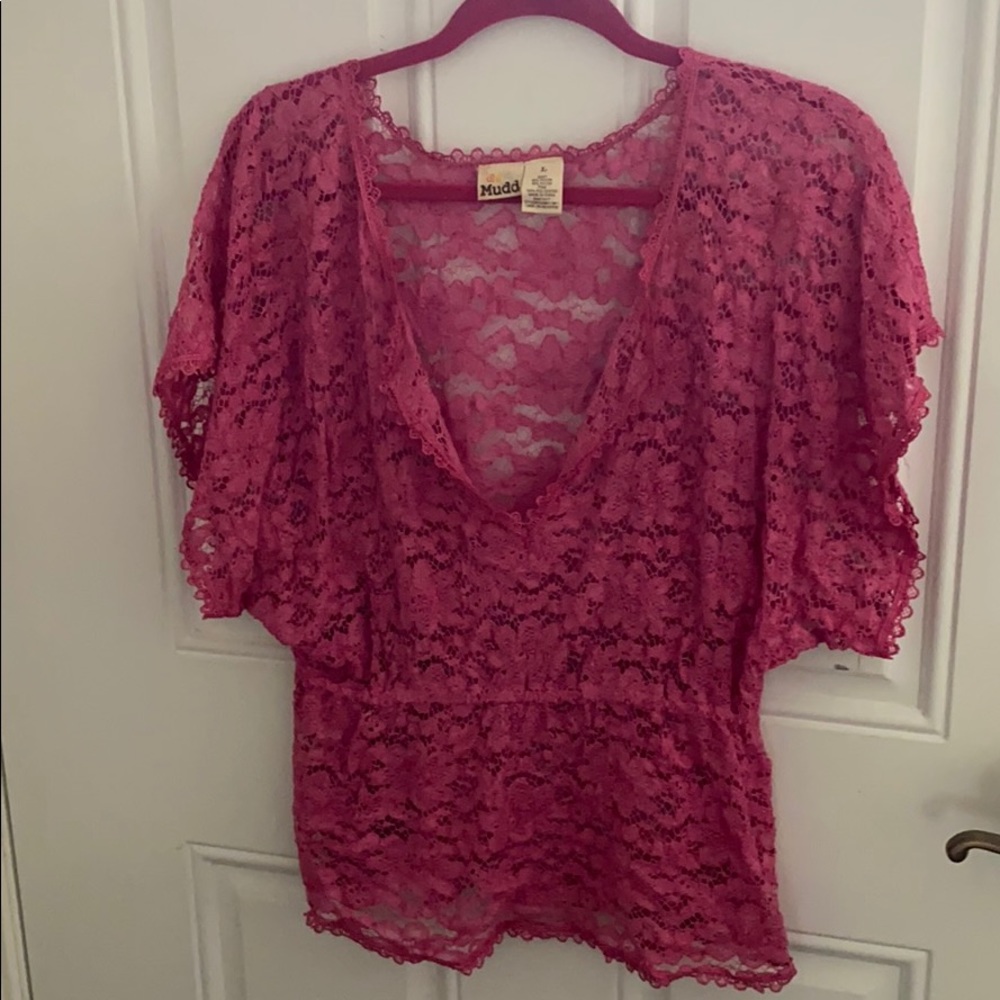 Pink lace top